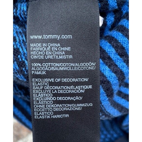 Tommy Hilfiger Striped Pullover Sweater Navy Blue 100% Cotton Nautical Preppy M - Picture 10 of 12